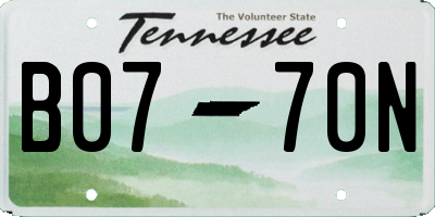 TN license plate B0770N