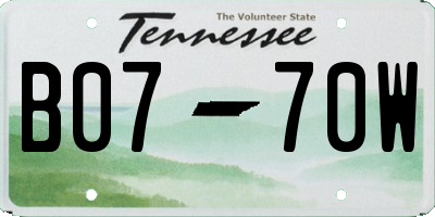 TN license plate B0770W