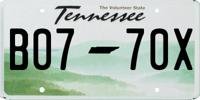 TN license plate B0770X