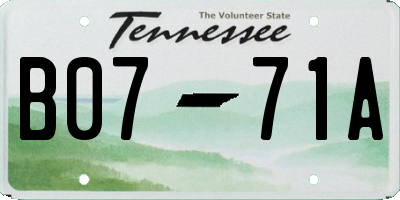 TN license plate B0771A