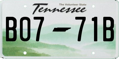 TN license plate B0771B