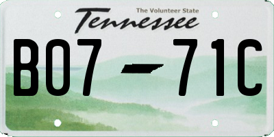 TN license plate B0771C