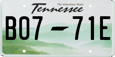 TN license plate B0771E