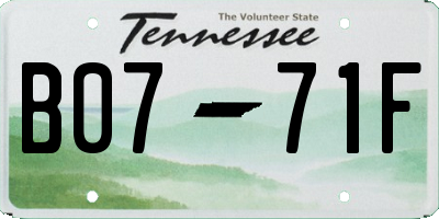 TN license plate B0771F