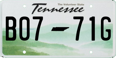 TN license plate B0771G