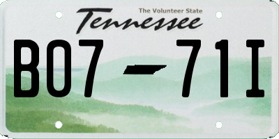 TN license plate B0771I