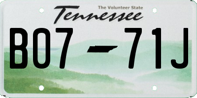 TN license plate B0771J