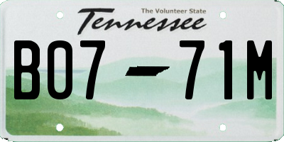 TN license plate B0771M