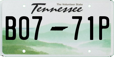 TN license plate B0771P