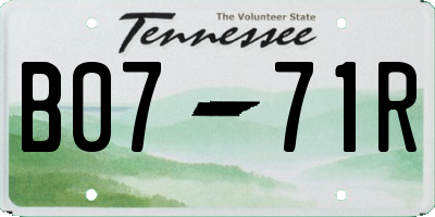 TN license plate B0771R