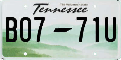 TN license plate B0771U