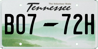 TN license plate B0772H