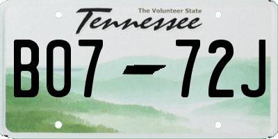 TN license plate B0772J