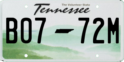 TN license plate B0772M