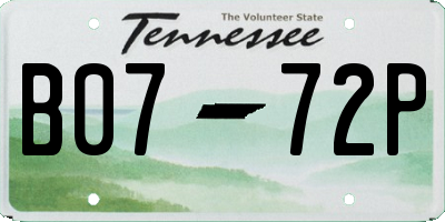 TN license plate B0772P
