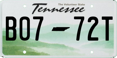 TN license plate B0772T