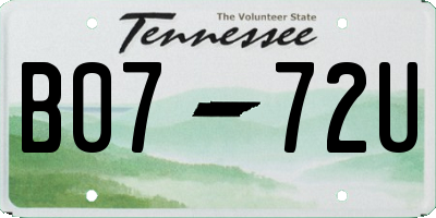 TN license plate B0772U