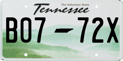 TN license plate B0772X