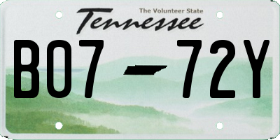 TN license plate B0772Y