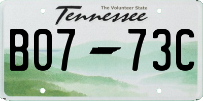 TN license plate B0773C