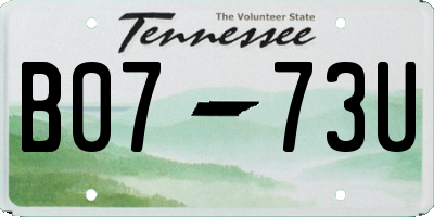 TN license plate B0773U