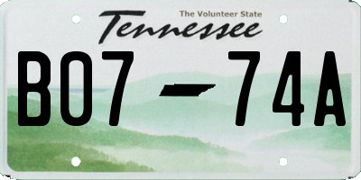 TN license plate B0774A