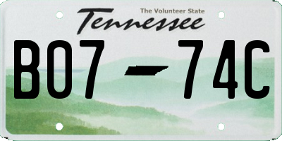 TN license plate B0774C