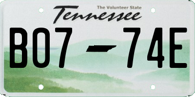 TN license plate B0774E