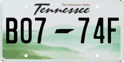 TN license plate B0774F