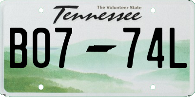 TN license plate B0774L