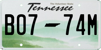 TN license plate B0774M