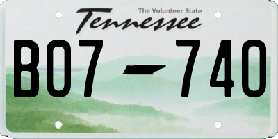 TN license plate B0774O