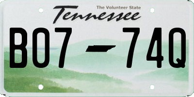 TN license plate B0774Q