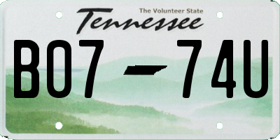 TN license plate B0774U