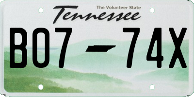 TN license plate B0774X