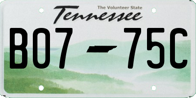 TN license plate B0775C