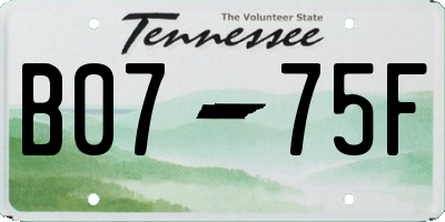 TN license plate B0775F