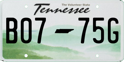 TN license plate B0775G