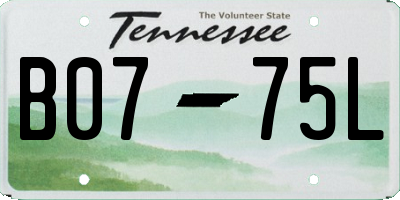 TN license plate B0775L