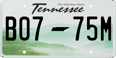 TN license plate B0775M