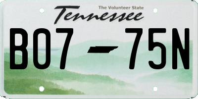 TN license plate B0775N