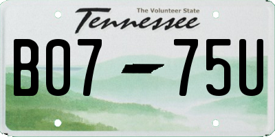 TN license plate B0775U