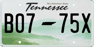 TN license plate B0775X