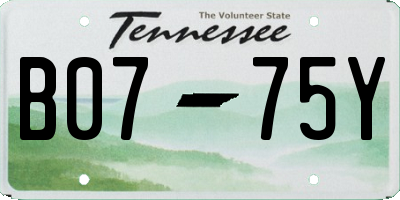 TN license plate B0775Y