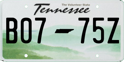 TN license plate B0775Z