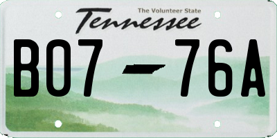 TN license plate B0776A