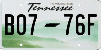 TN license plate B0776F