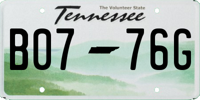 TN license plate B0776G