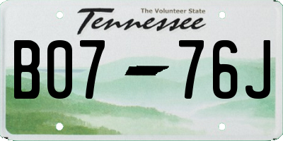 TN license plate B0776J