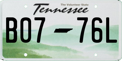 TN license plate B0776L